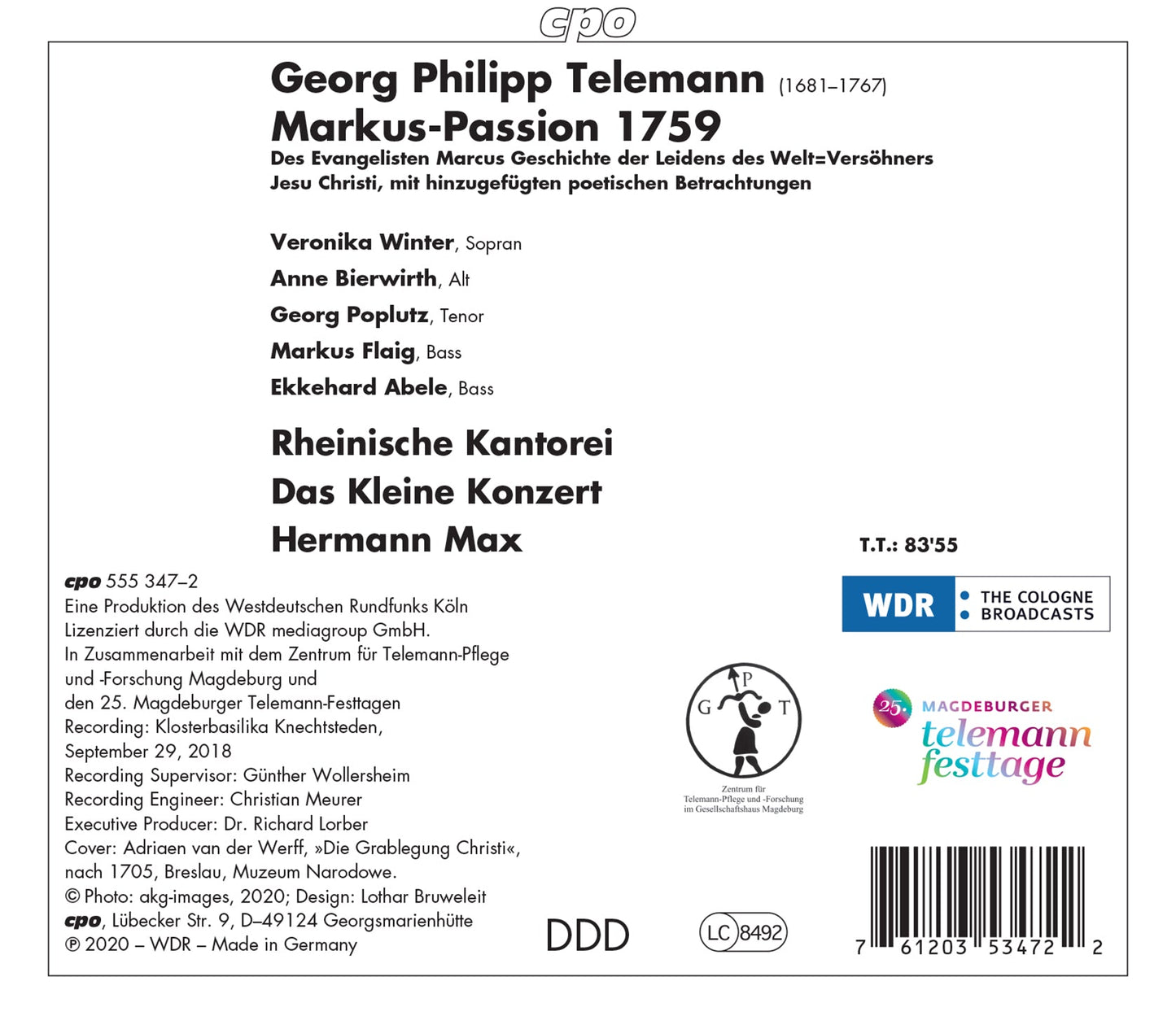 Georg Philipp Telemann: Markus-Passion