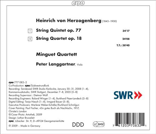 Herzogenberg: String Quintet, Op. 77 / String Quartet, Op. 1