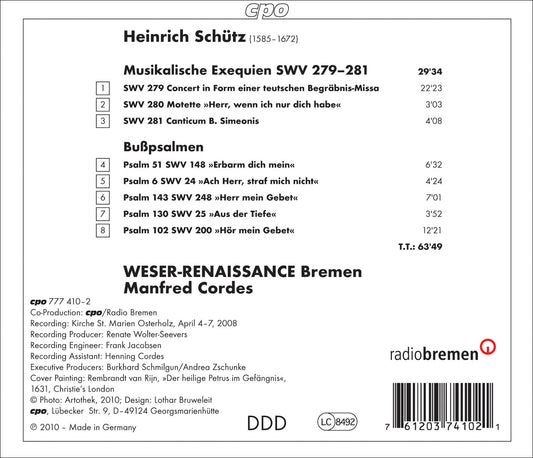 Schutz: Musicalische Exequien / Busspsalmen