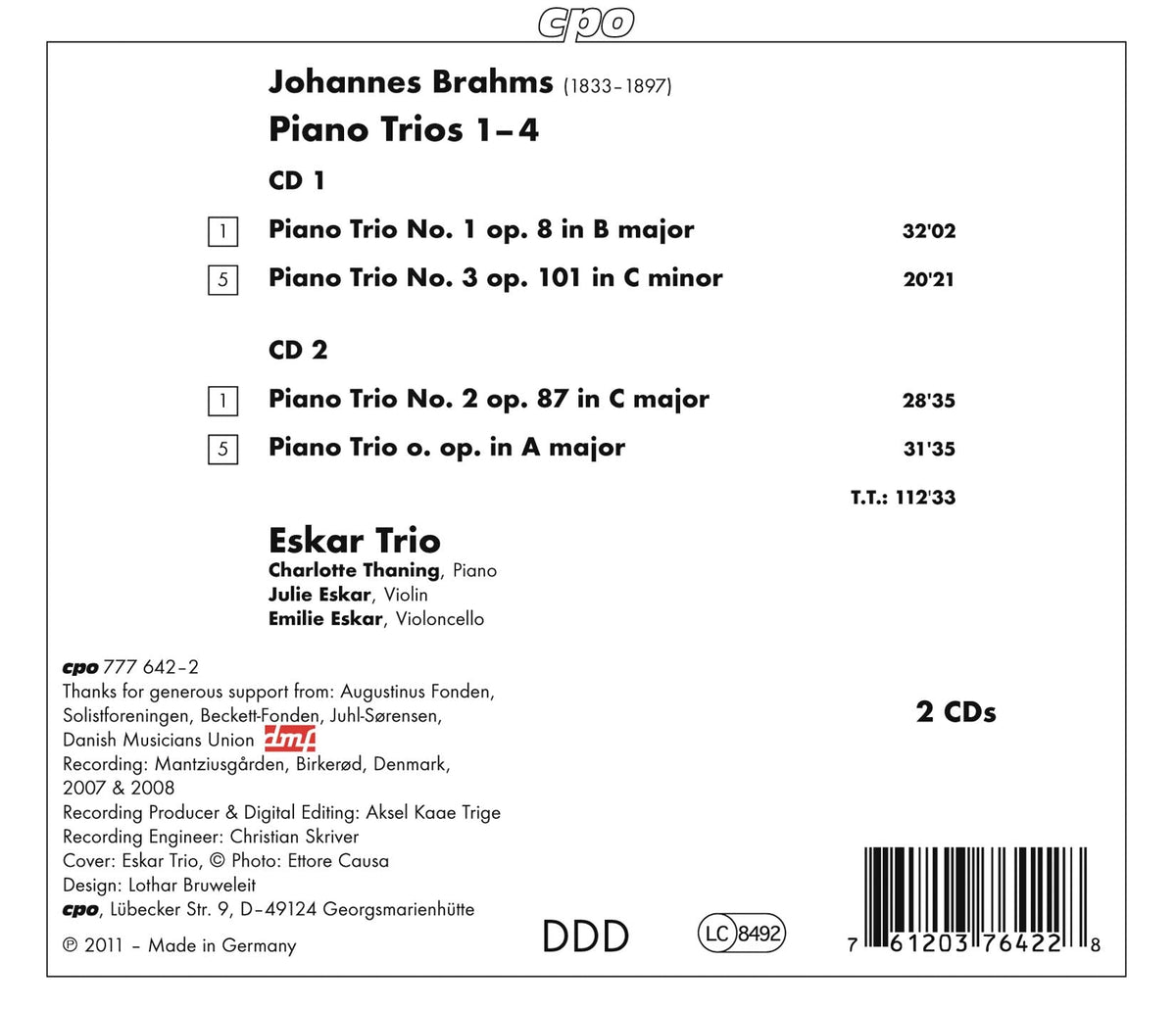Brahms: Piano Trios