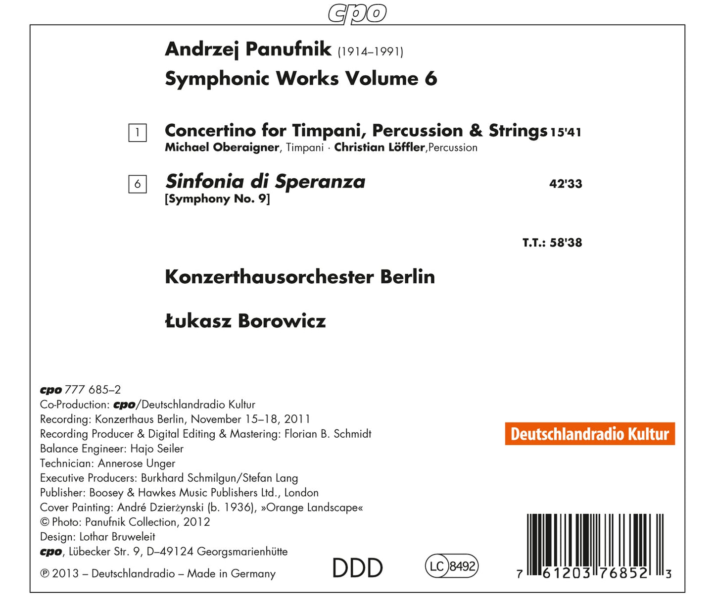 Panufnik: Symphonic Works, Vol. 6