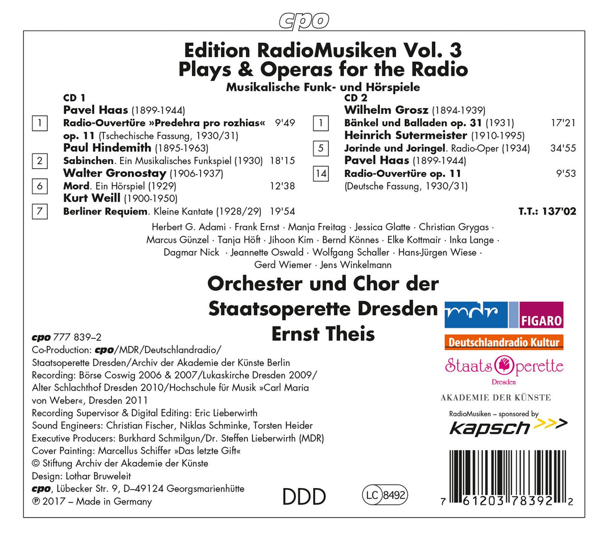 Edition RadioMusiken, Vol. 3: Plays & Opera for the Radio