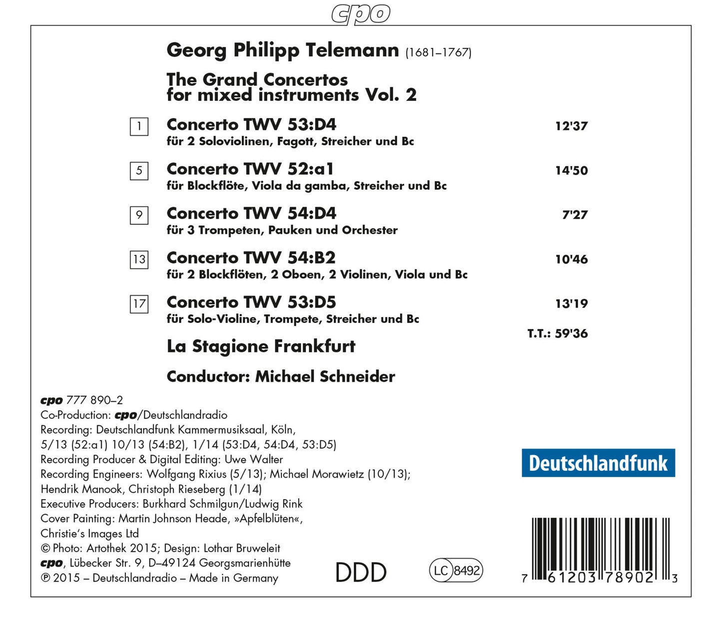 Telemann: The Grand Concertos for Mixed Instruments, Vol. 2