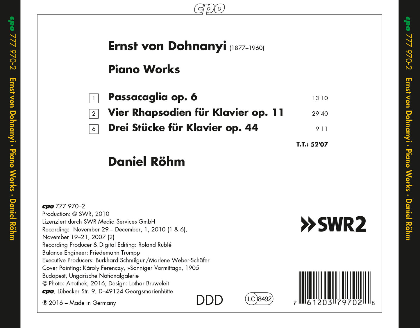 Dohnányi: Piano Works