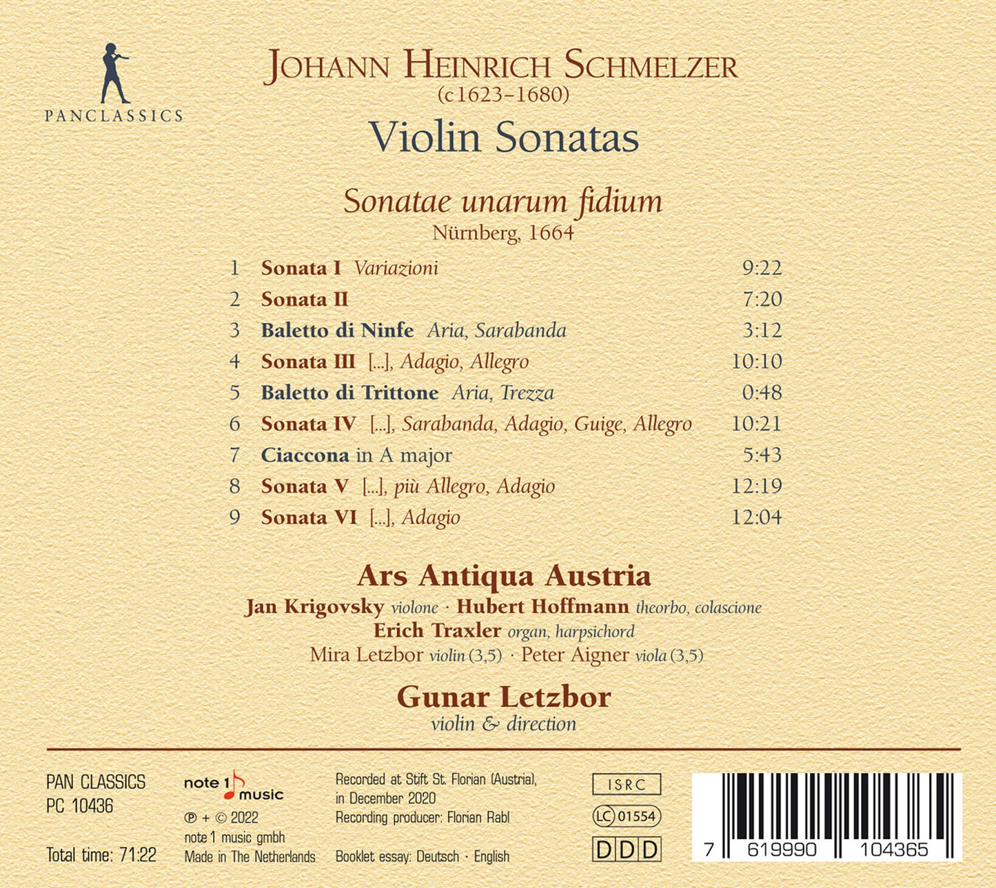 Schmelzer: Violin Sonatas - Sonate unarum fidium
