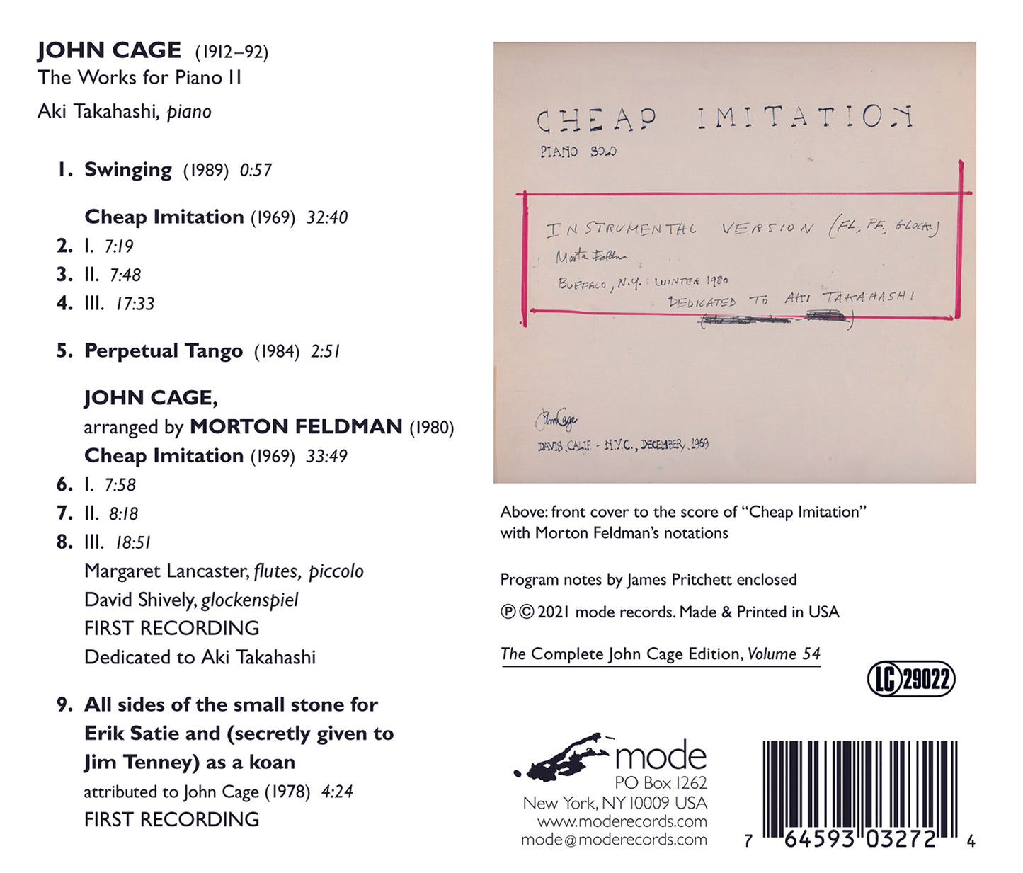 John Cage: The Works For Piano 11