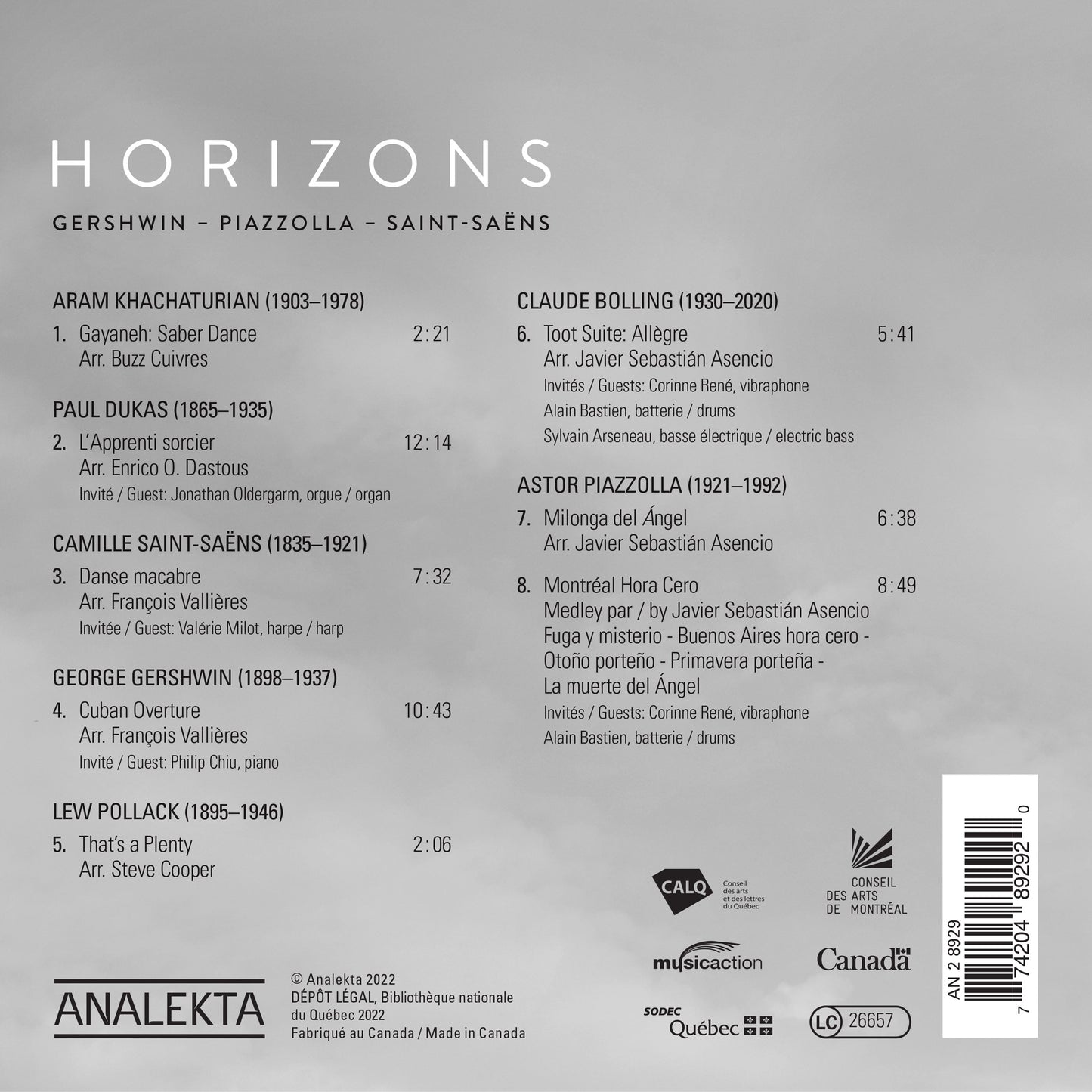Gershwin, Piazzolla & Saint-Saens: Horizons
