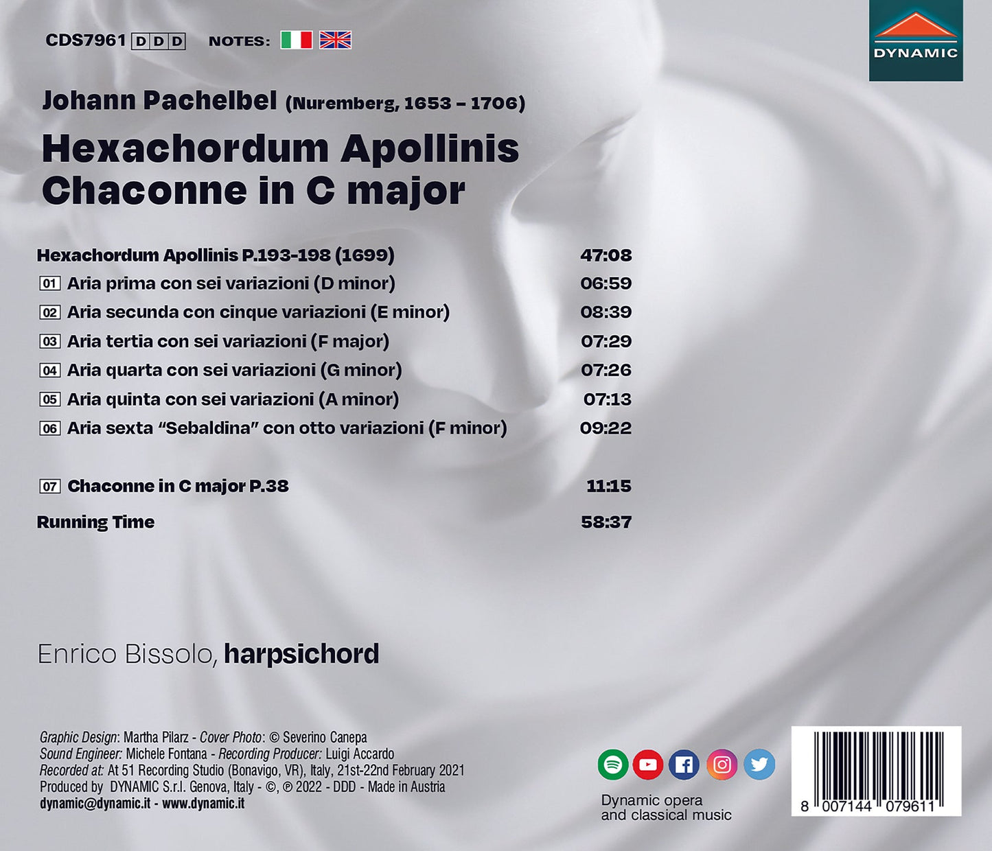 Pachelbel: Hexachordum Apollinis; Chaconne in C major