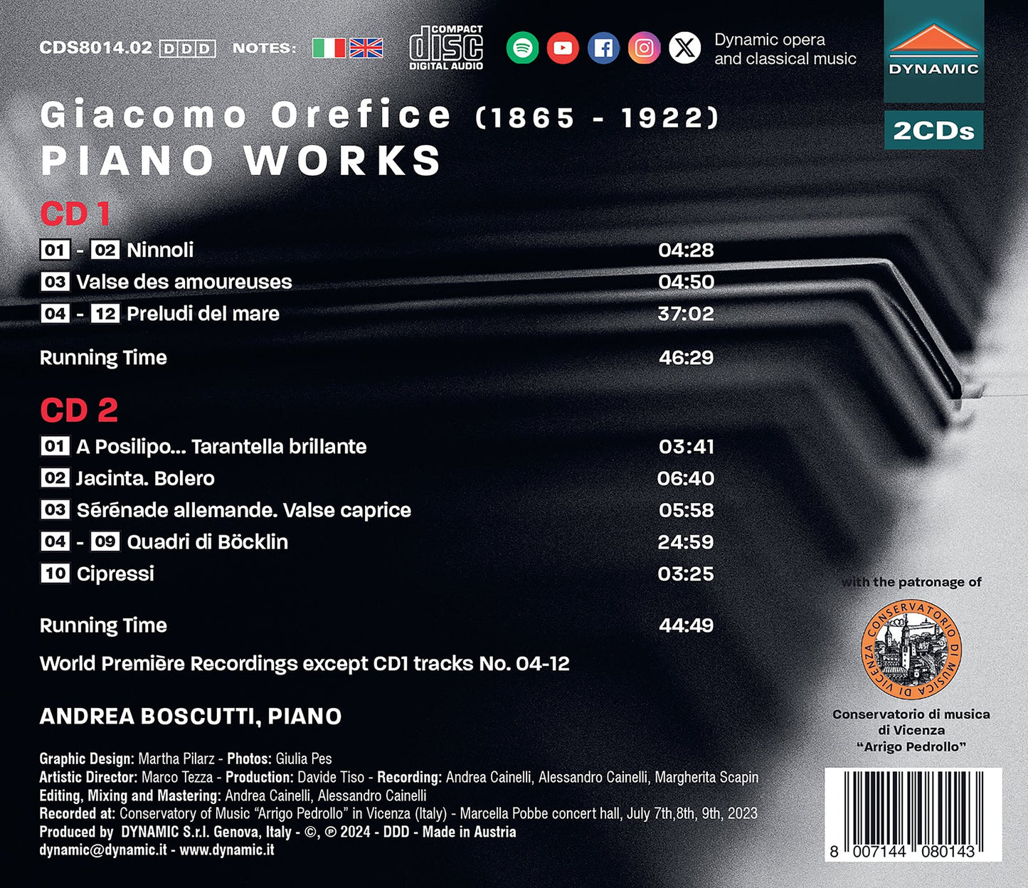Orefice: Piano Works  Andrea Boscutti