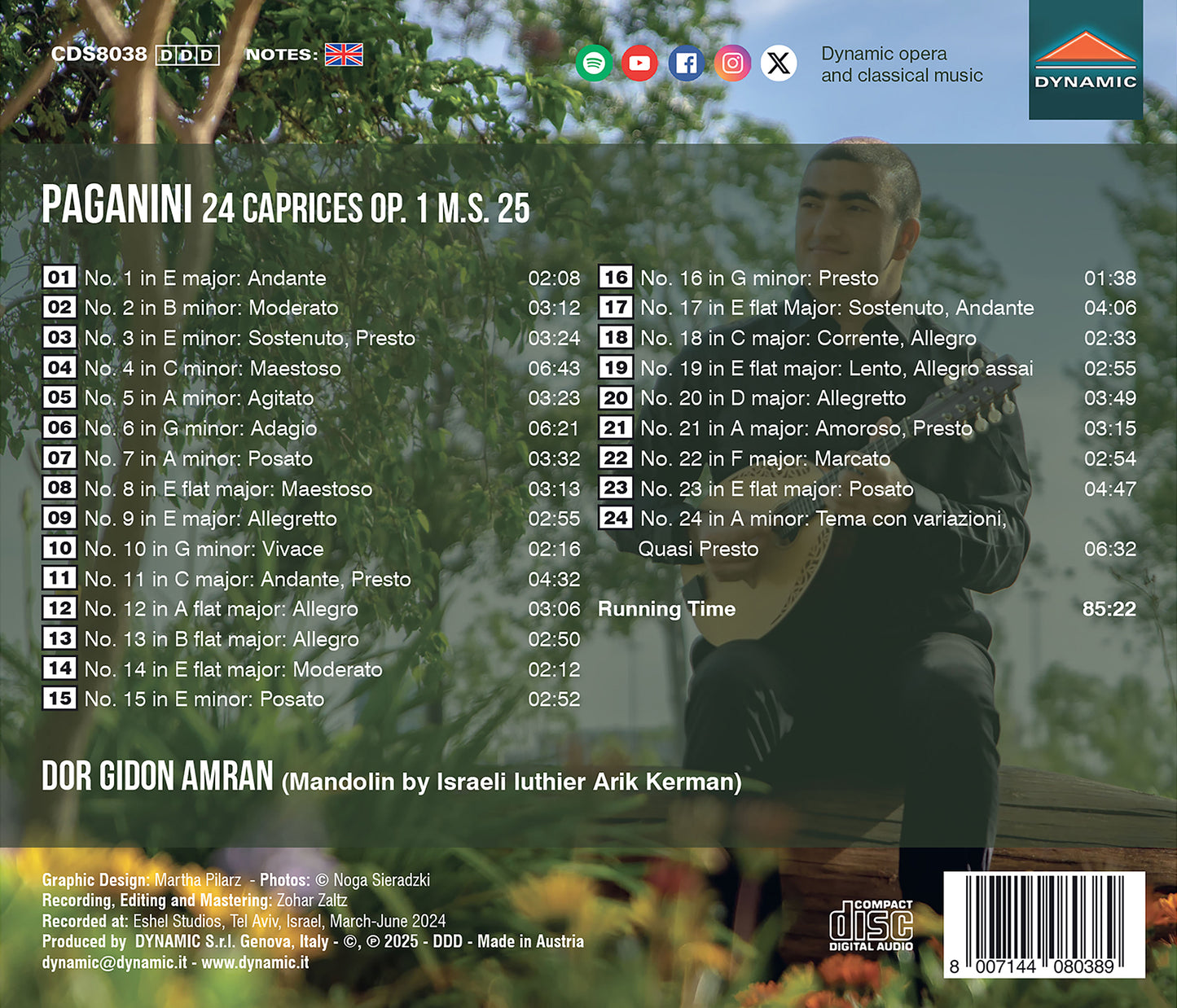 Paganini: 24 Caprices, Op. 1 on the Mandolin
