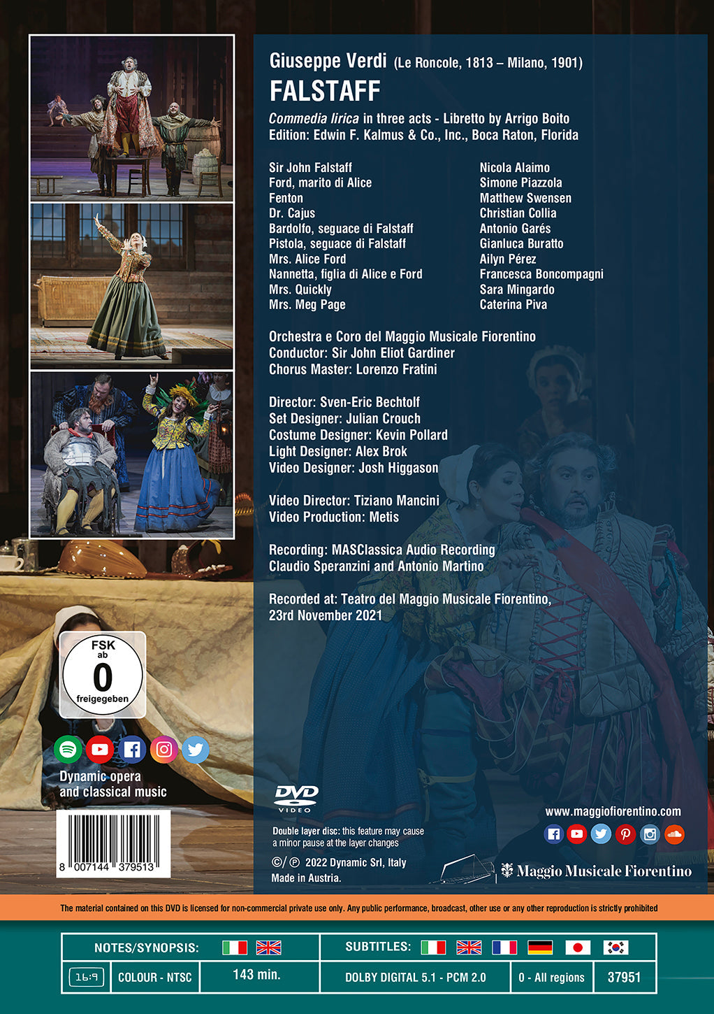 Verdi: Falstaff  Nicola Alaimo, Simone Piazzola, Matthew Swensen, Christian Collia, Antonio Gares, Gianluca Buratto,
