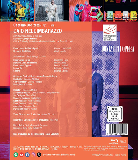 Donizetti: L'Aio Nell'Imbarazzo  Francesco Micheli, Alessandro Corbelli, Alex Esposito, Francesco Lucii, Marilena Ruta, Lorenzo Marte