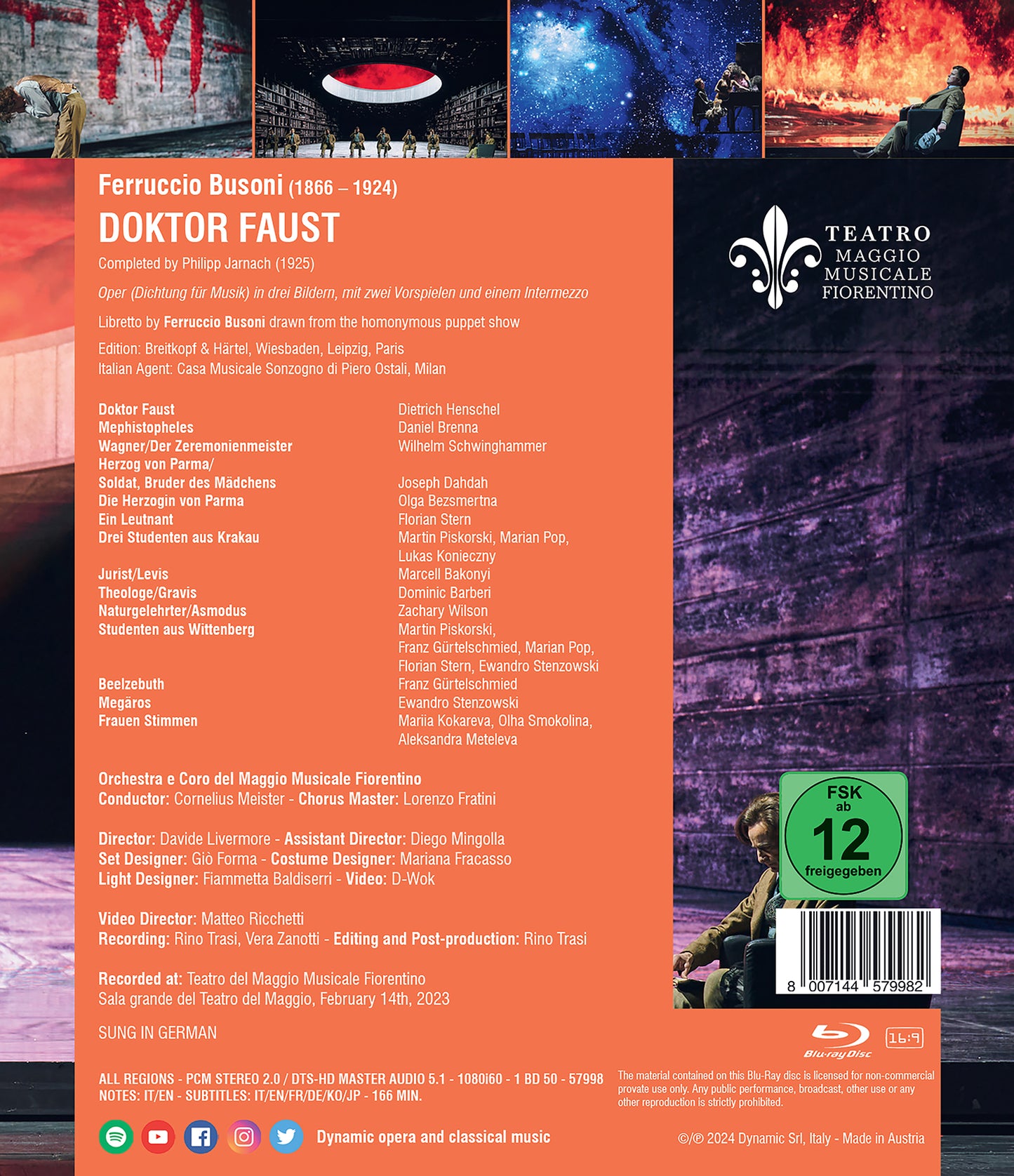 Busoni: Doktor Faust  Davide Livermore, Dietrich Henschel, Daniel Brenna, Wilhelm Schwinghammer, Joseph Dahdah, Olga Bezsm BLU-RAY DVD