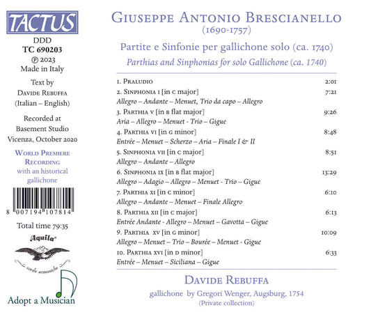 Brescianello: Partite e Sinfonie per gallichone solo (ca. 17