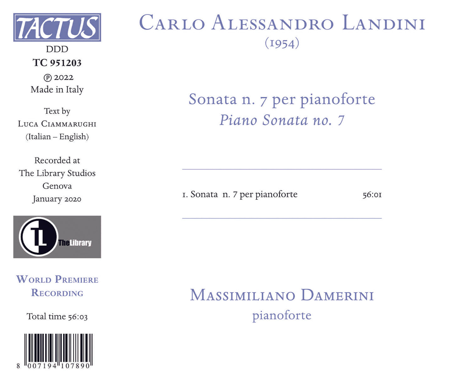 Landini: Sonata No. 7 Per Pianoforte
