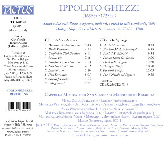Ghezzi: Salmi à 2 voci & Dialogi sagri