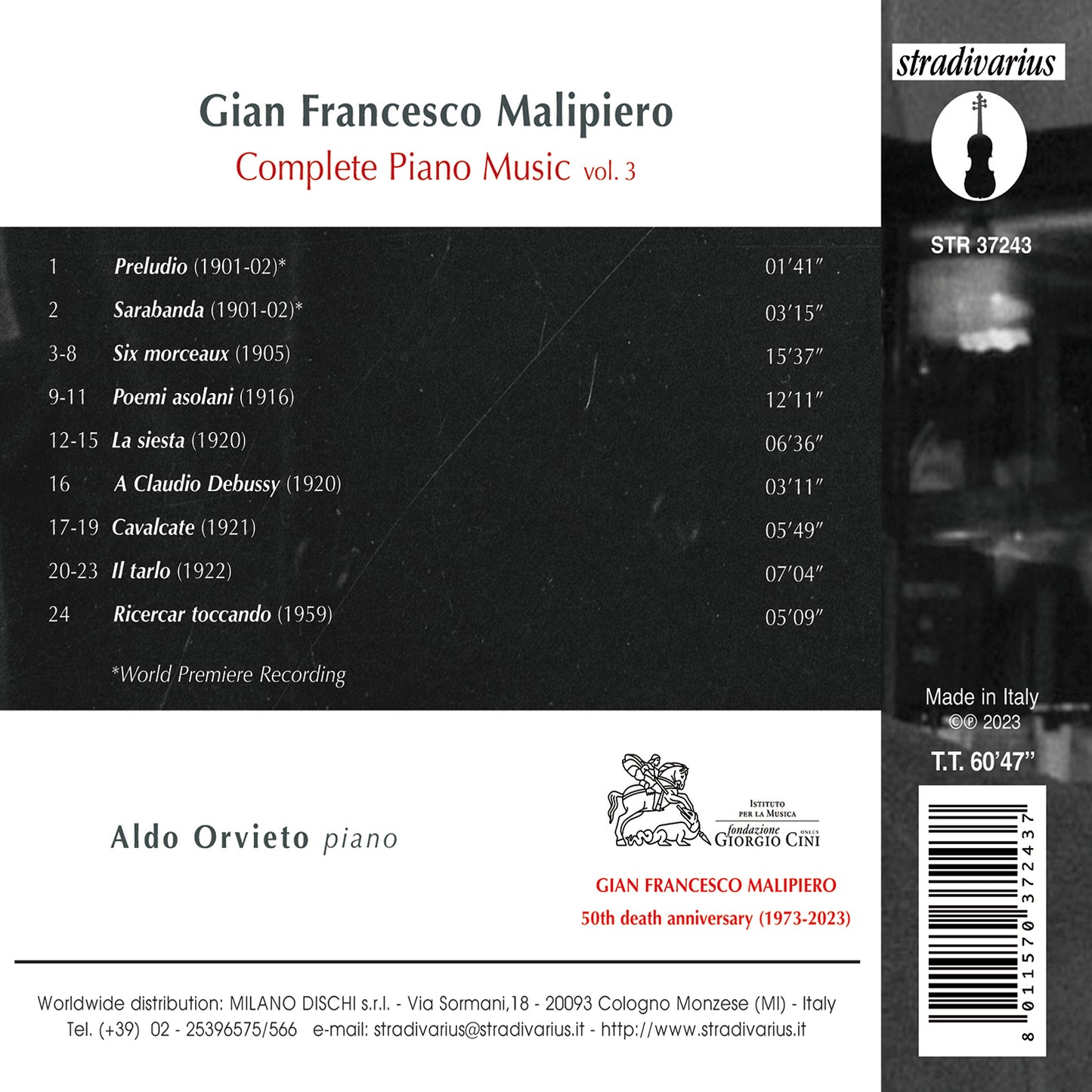 Malipiero: Complete Piano Music, Vol. 3  Aldo Orvieto