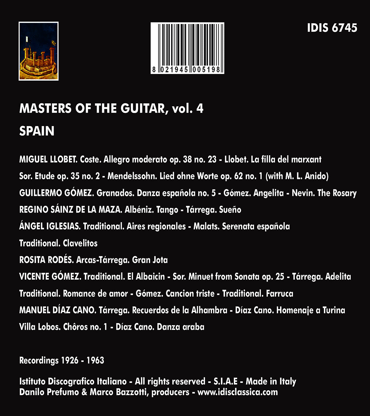 Master Of Guitar, Vol. 4 - Spain Recordings 1926 - 1963