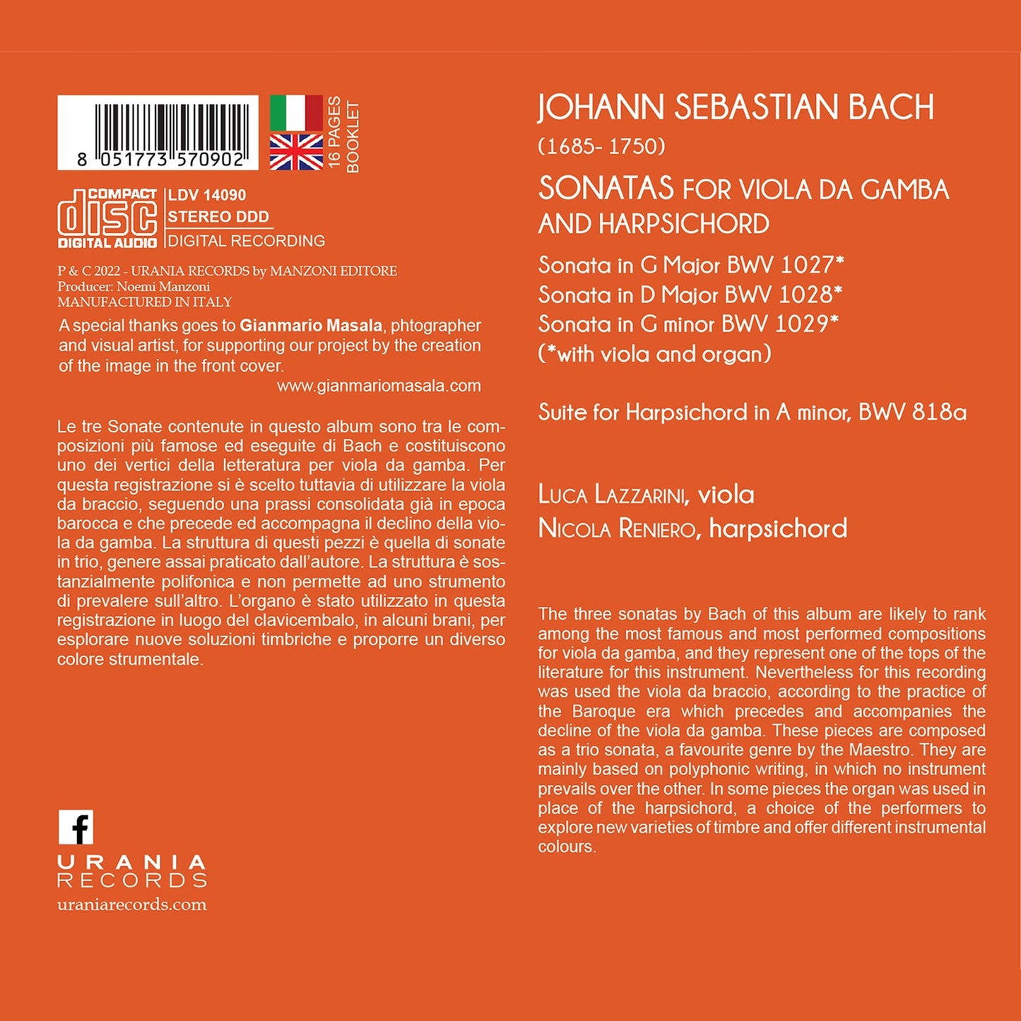 J.S. Bach: Sonatas For Viola Da Gamba & Harpsichord