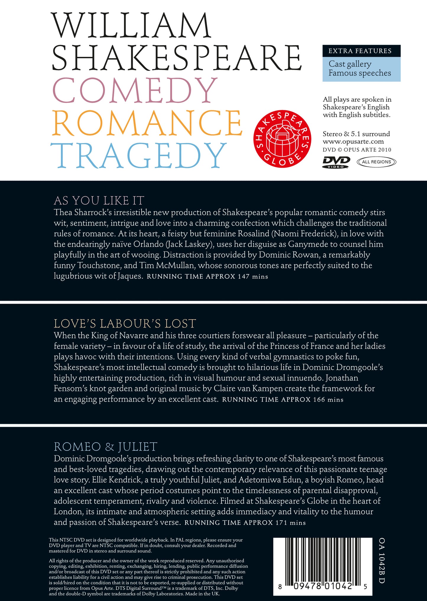 Shakespeare: Comedy, Romance, Tragedy