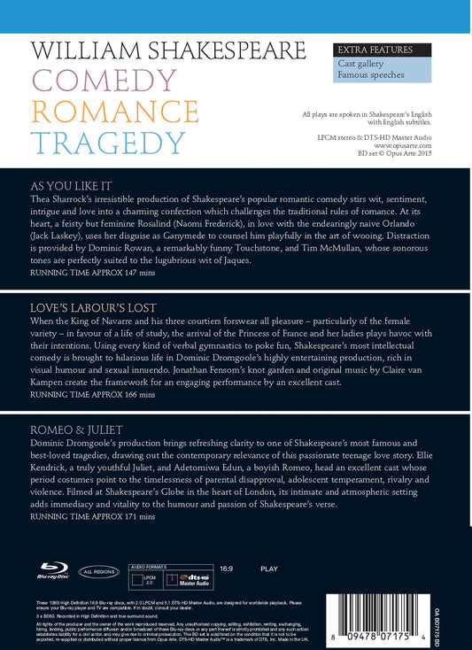 Shakespeare: Comedy, Romance, Tragedy