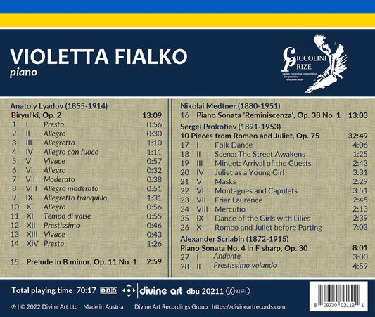 Lyadov, Medtner, Prokofiev & Scriabin: Violetta Fialko - Cic