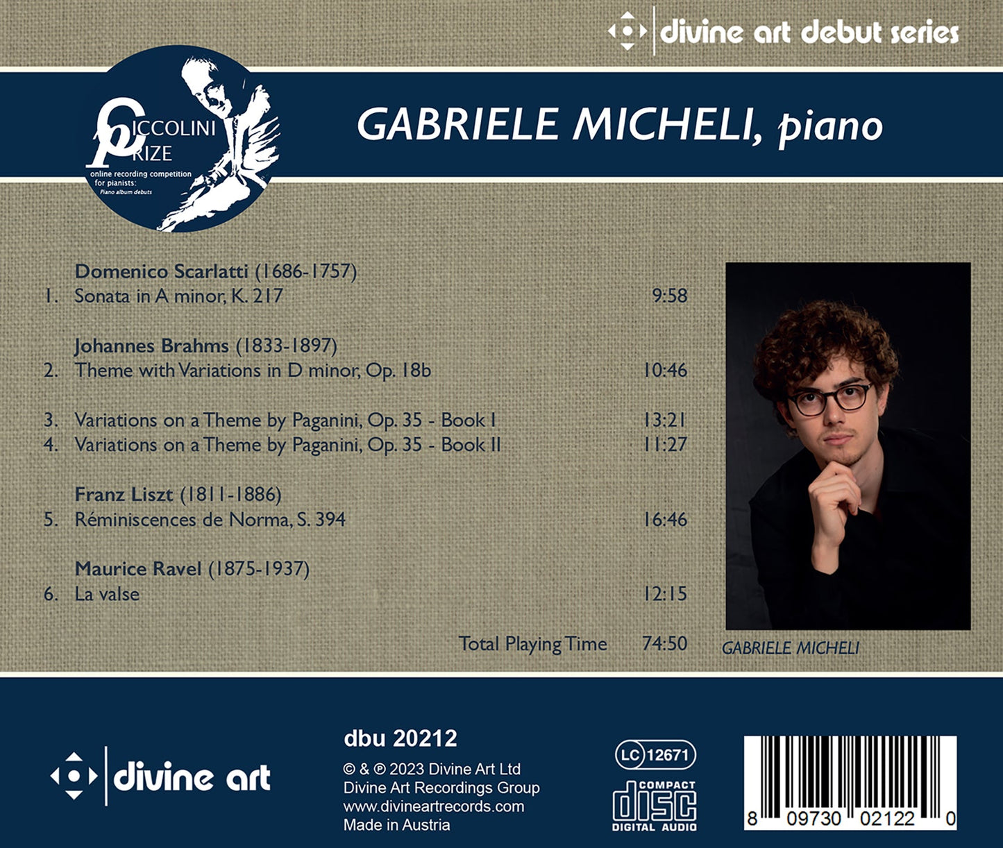 Brahms, Liszt, Ravel & Scarlatti: Ciccolini Prizewinner Reci