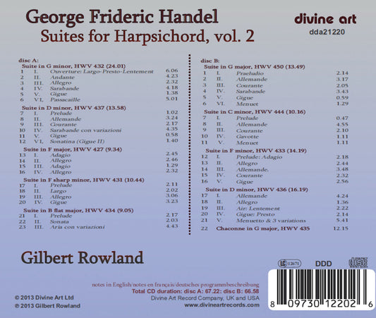 Handel: Suites for Harpsichord, Vol. 2 [2 CDs]