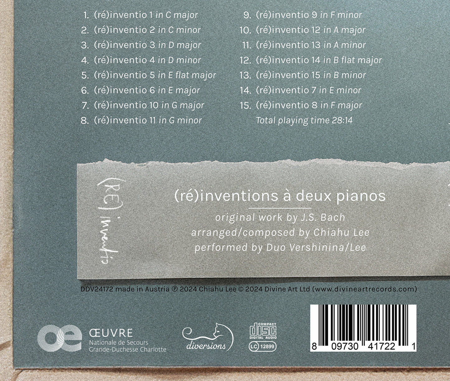 J.S. Bach: (Re)Inventions A Deux Pianos  Yulia Vershinina-Mukhopadhyay, Chiahu Lee