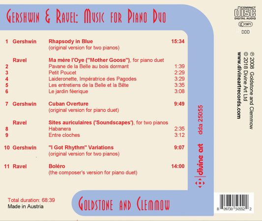 Gershwin & Ravel: Music for Piano Duo / Clemmow, Goldstone