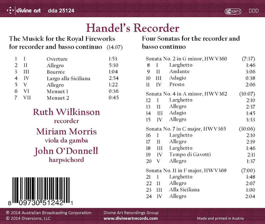 Handel's Recorder / Wilkinson, O'Donnell, Morris