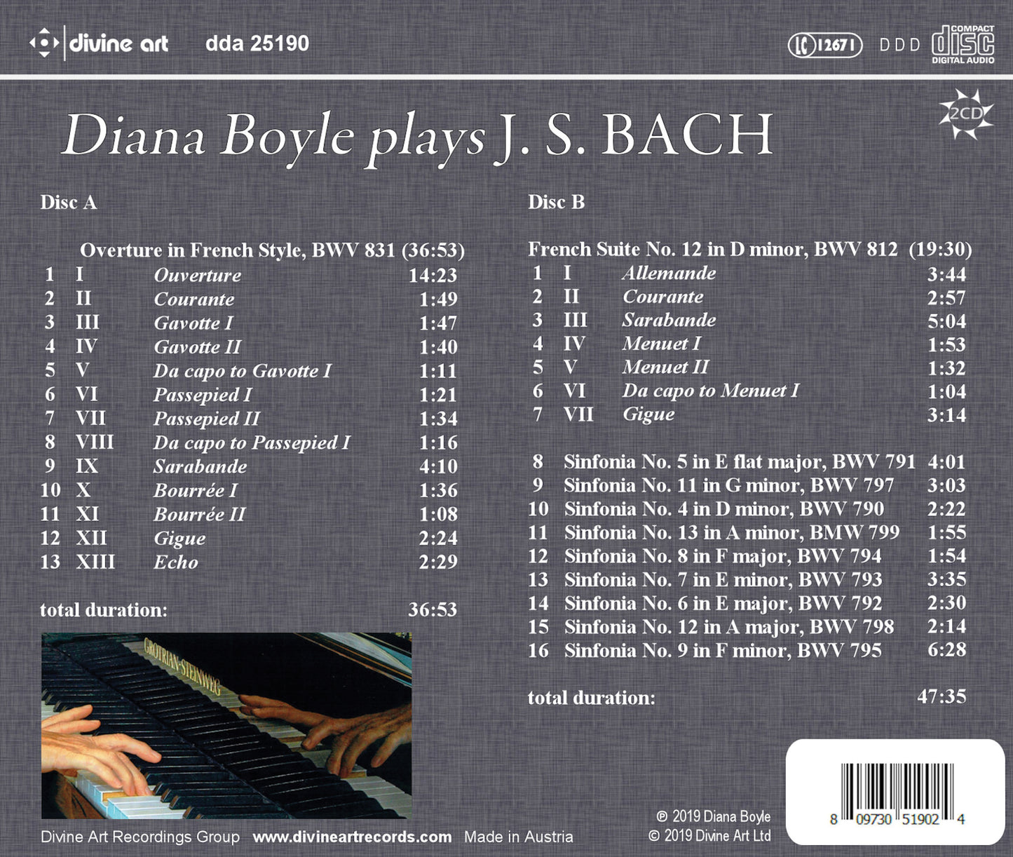 Diana Boyle plays J.S. Bach