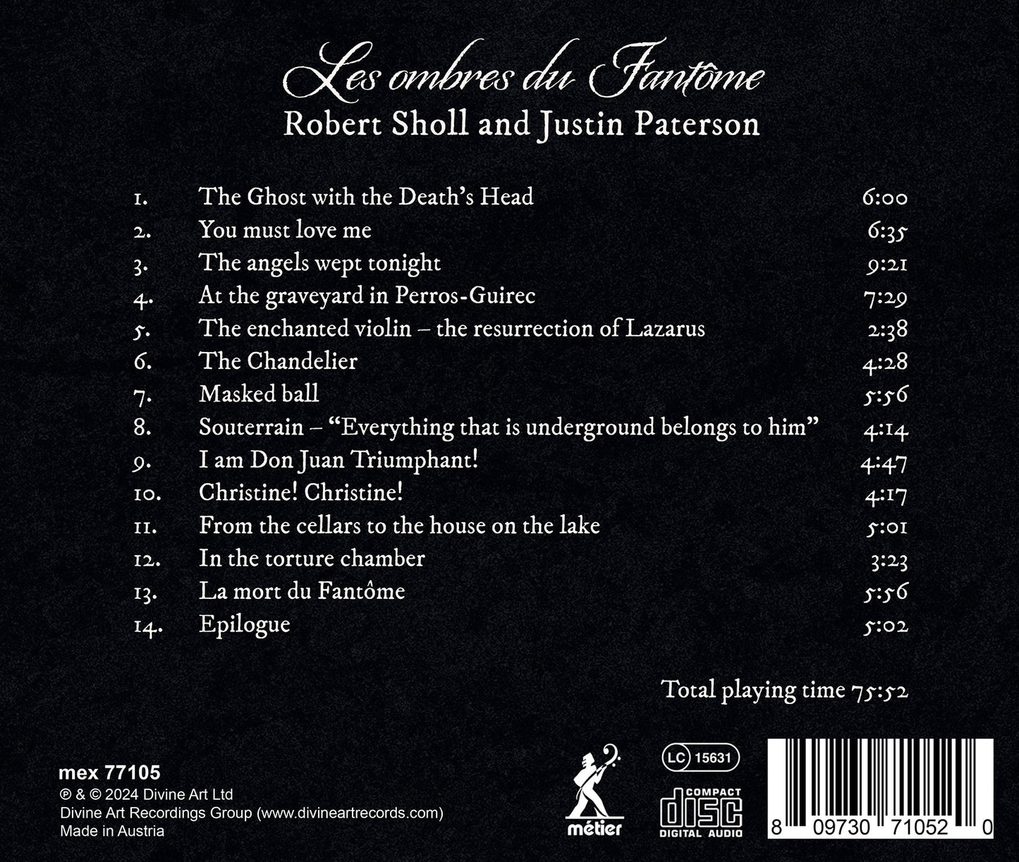 Paterson & Sholl: Les Ombres Du Fantome  Justin Paterson, Robert Sholl