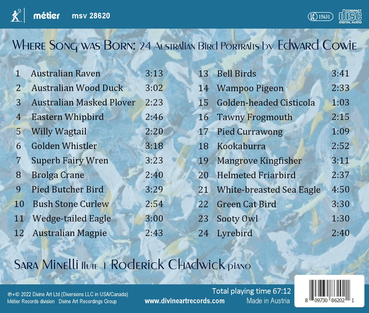 Cowie: Where Song was Born - 24 Australian Bird Portraits