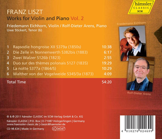 Liszt: Violin & Piano Works, Vol. 2
