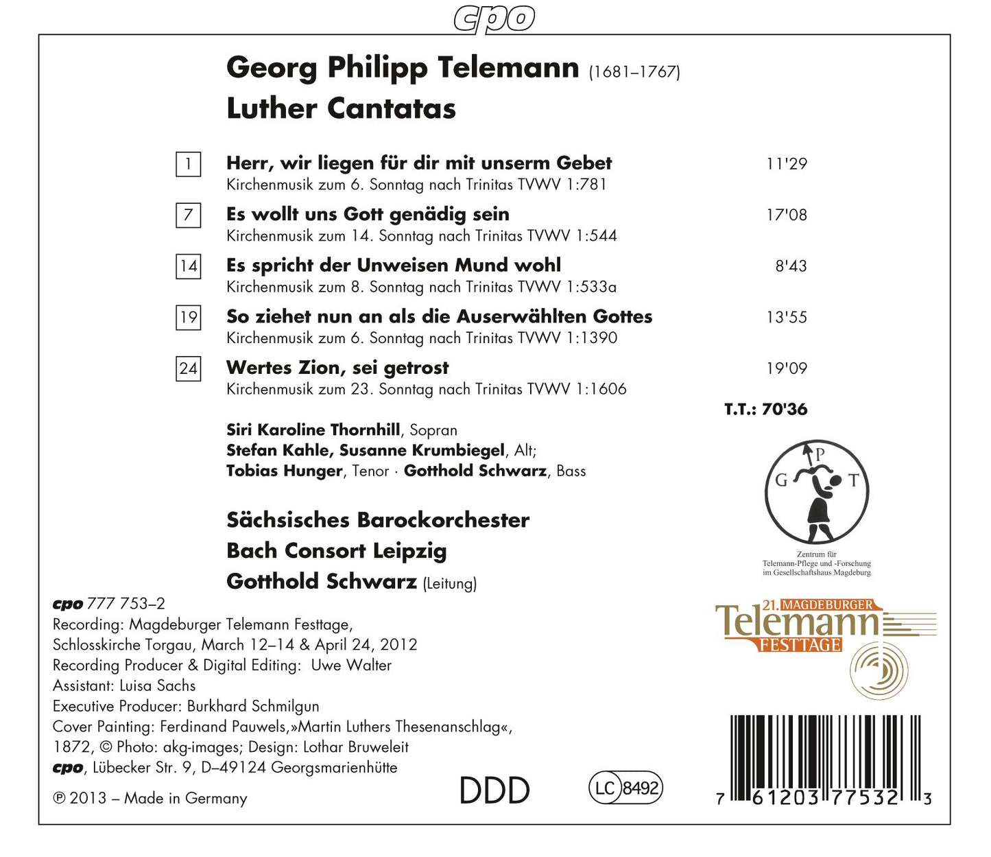 Telemann: Luther Cantatas