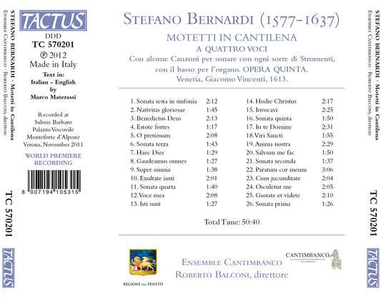 Bernardi: Motetti in cantilena