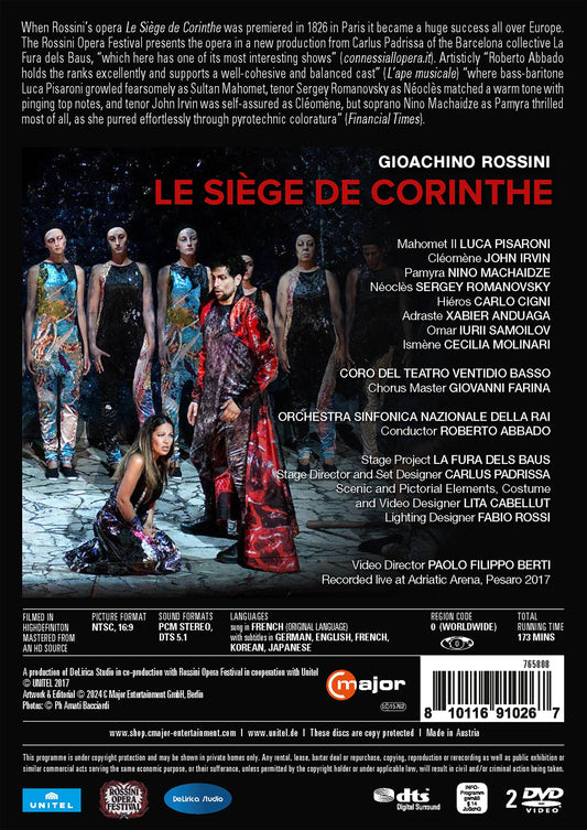 Rossini: Le Siege De Corinthe  Carlus Padrissa, Coro Del Teatro Ventidio Basso, John Irvin, Luca Pisaroni, Nino Machaidze, Orchestr DVD