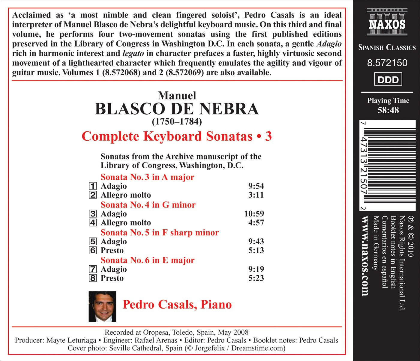 Blasco de Nebra, M.: Complete Keyboard Sonatas, Vol. 3