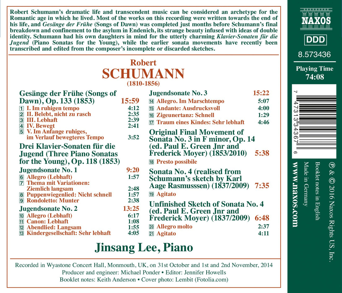 Schumann: Piano Sonatas for the Young