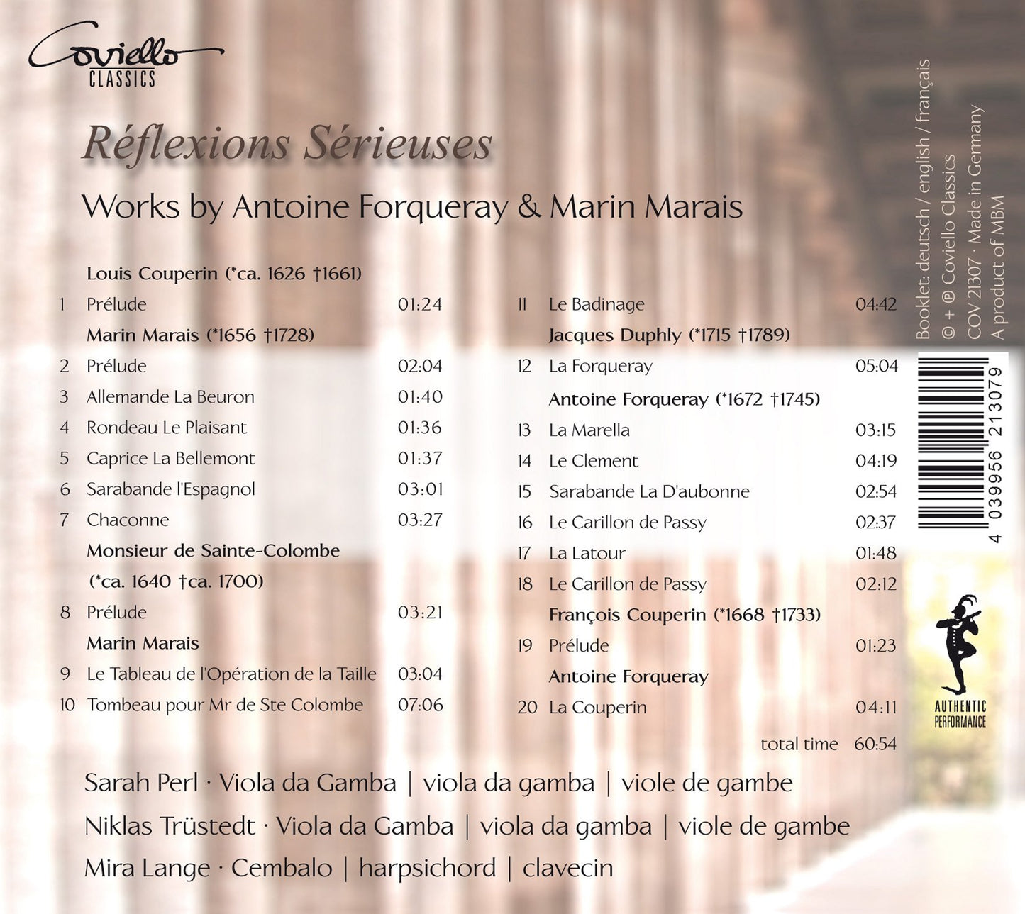 Reflexions Serieuses Works by Antoine Forqueray & Marin Mara