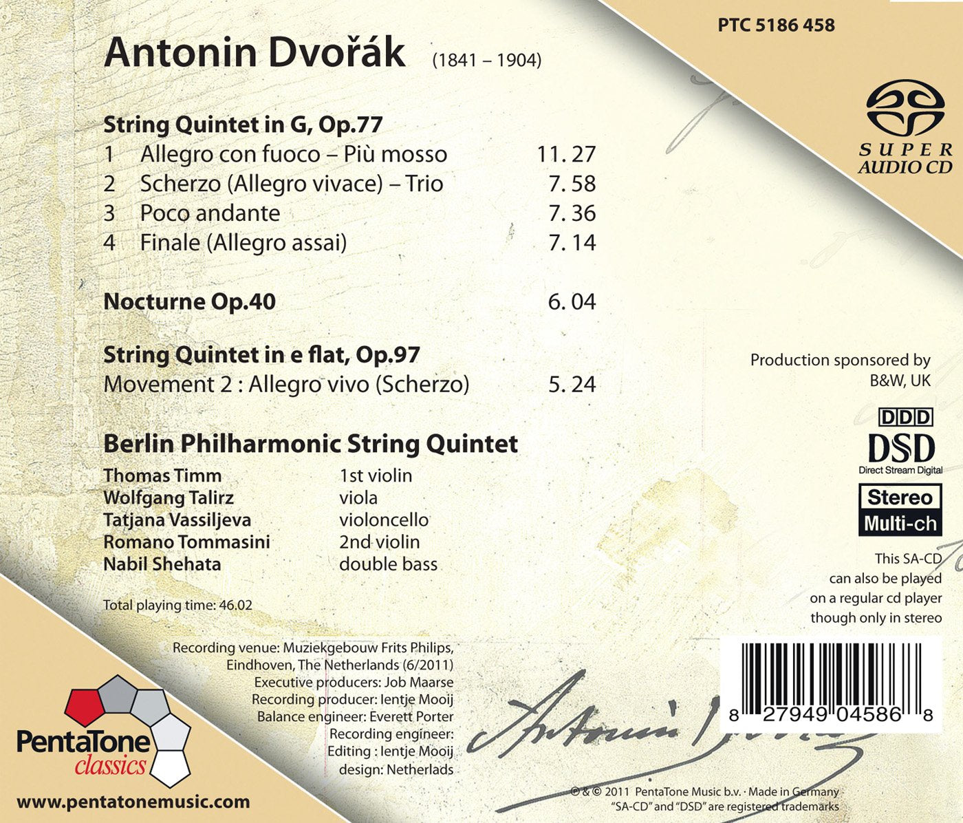 Dvorák: String Quintets