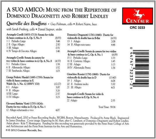 A Suo Amico: Music from the repertoire of Domenico Dragonett