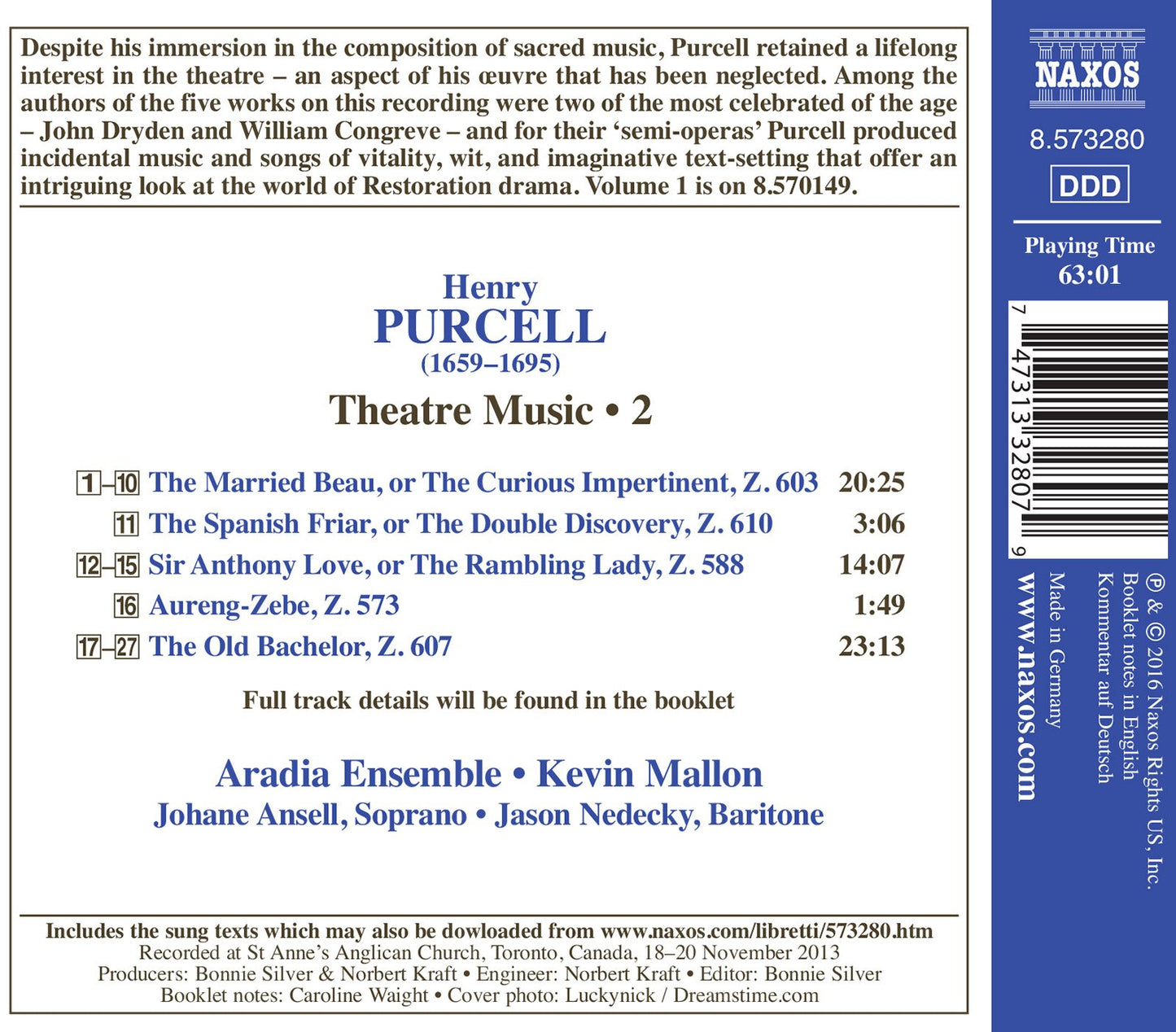 Purcell: Theatre Music, Vol. 2