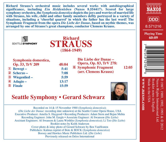 Strauss: Symphonia domestica - Die Liebe der Danae: Symphoni
