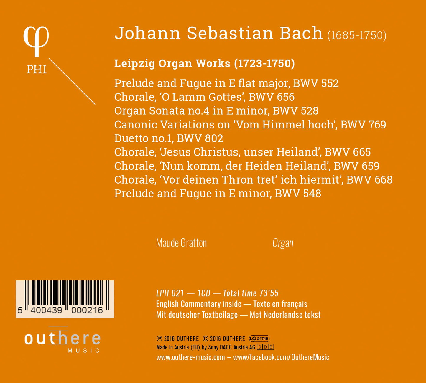 Bach: Leipzig Organ Works 1723-1750
