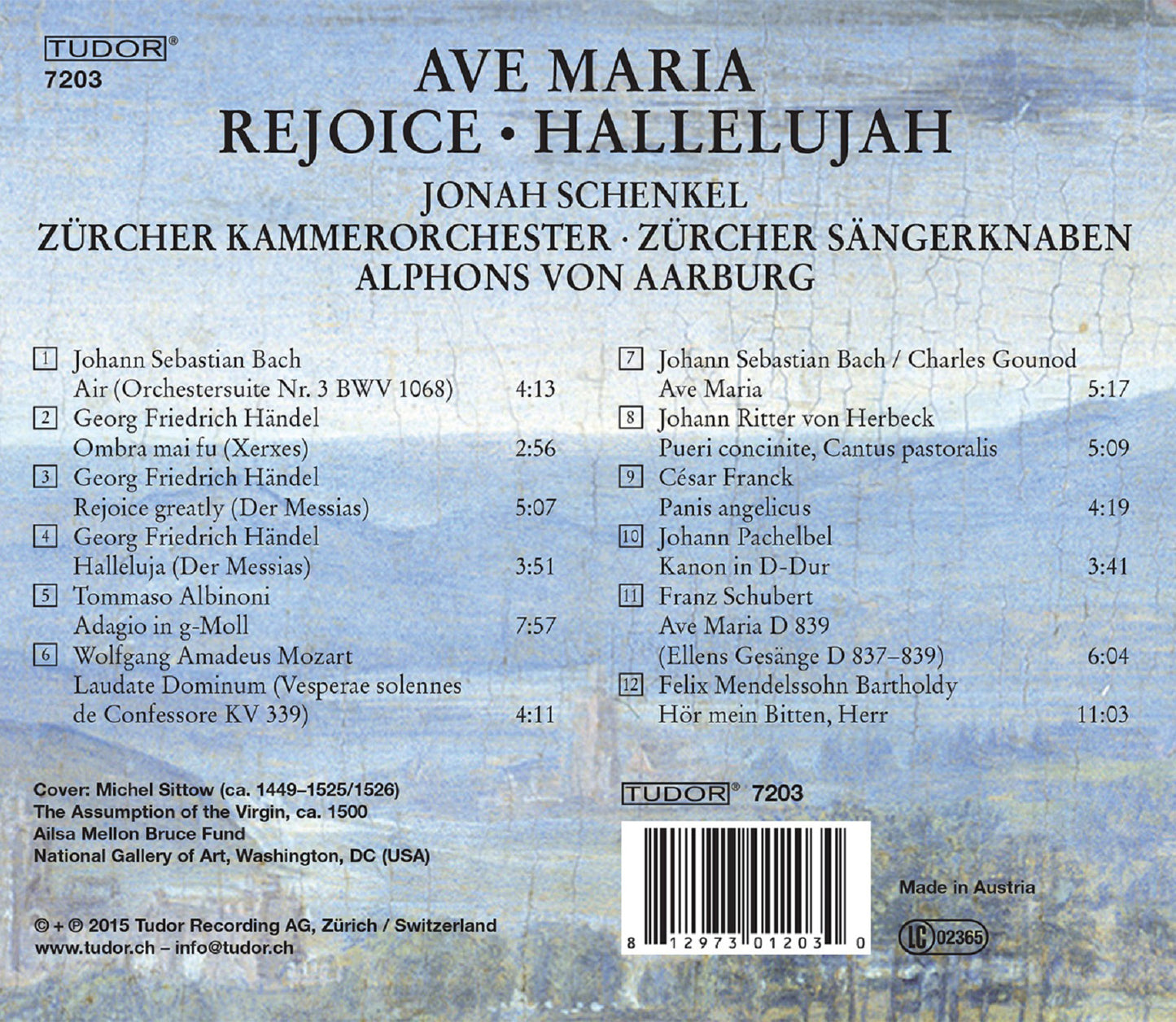 Ave Maria, Rejoice & Hallelujah  Schenkel, Zurich Chamber Orchestra, Zurich Boys Choir, Aarburg