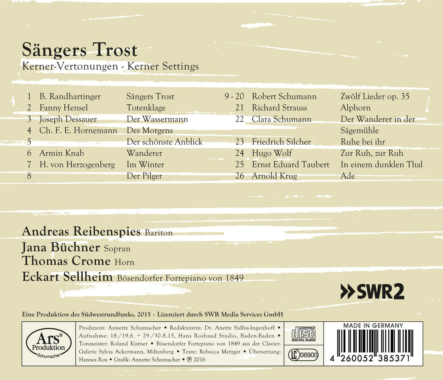 Sängers Trost: Kerner Settings