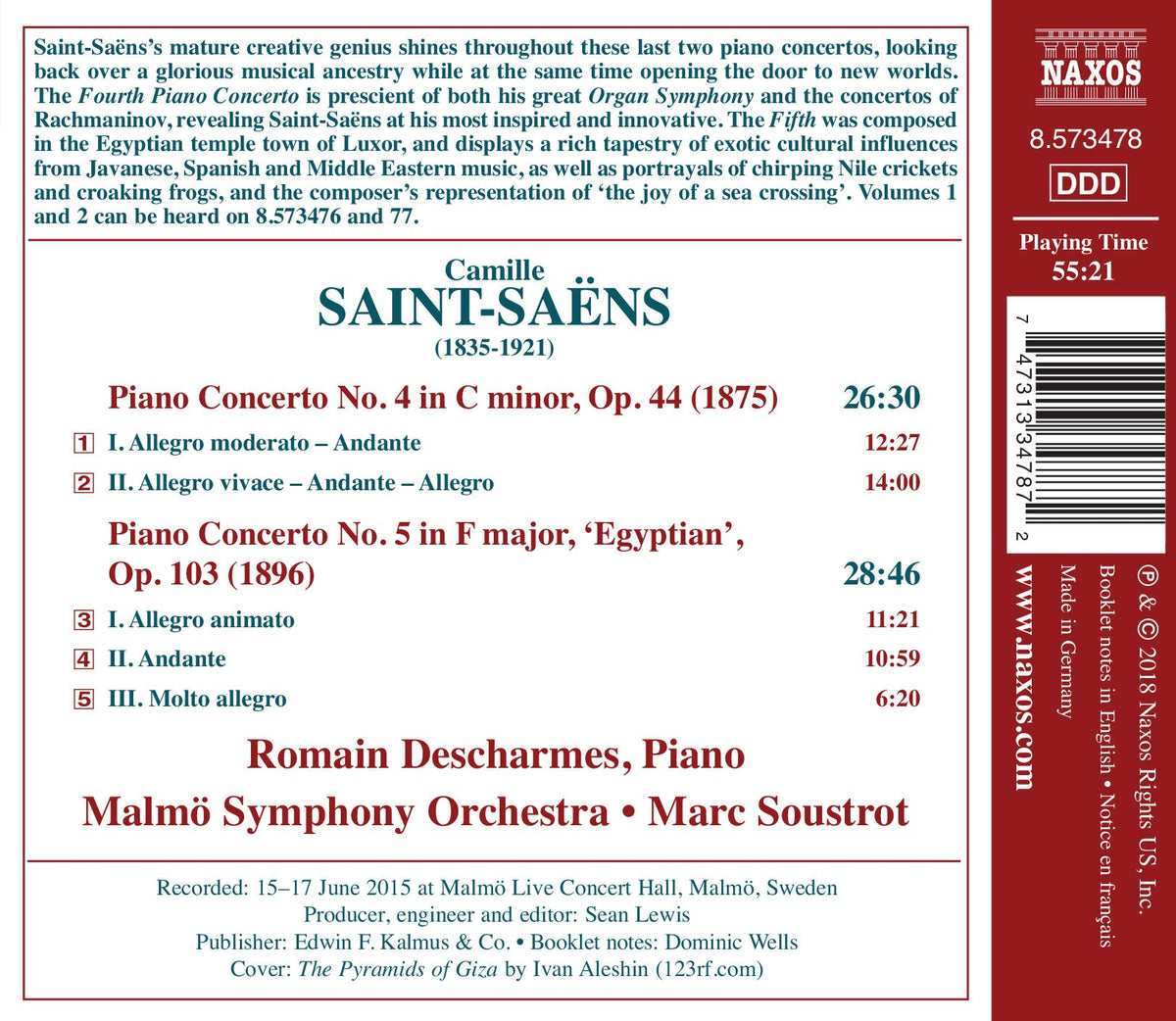 Saint-Saëns: Piano Concertos Nos. 4 & 5
