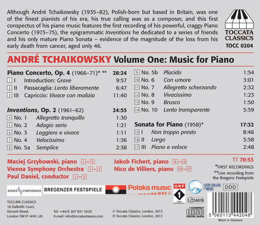 A. Tchaikowsky: Music for Piano, Vol. 1